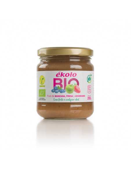 Puré de Manzana, Fresa y Arándano ecológicos